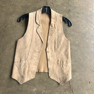 Vintage Suede Vest Tan size M